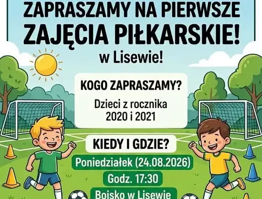 LKS Victoria Lisewo zaprasza dzieci na pierwsze zajęcia piłkarskie