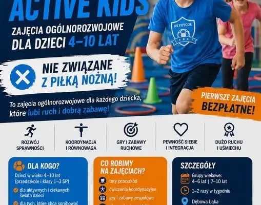 Futgol Active Kids – nowe zajęcia ogólnorozwojowe dla dzieci w Dębowej Łące