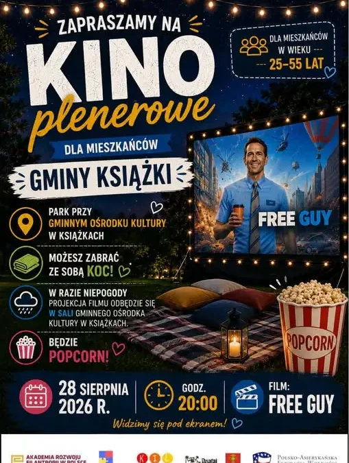 Kino plenerowe w Książkach: film „Free Guy” pod gwiazdami już dziś!