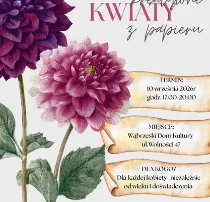 Drugie warsztaty „Kwiaty z papieru” w Wąbrzeskim Domu Kultury – zapisy trwają