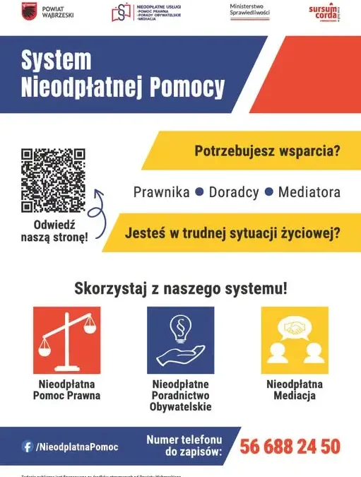 Bezpłatna pomoc prawna dla mieszkańców powiatu wąbrzeskiego w 2026 roku