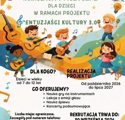 Warsztaty muzyczne dla dzieci w Książkach – rekrutacja do 30 września