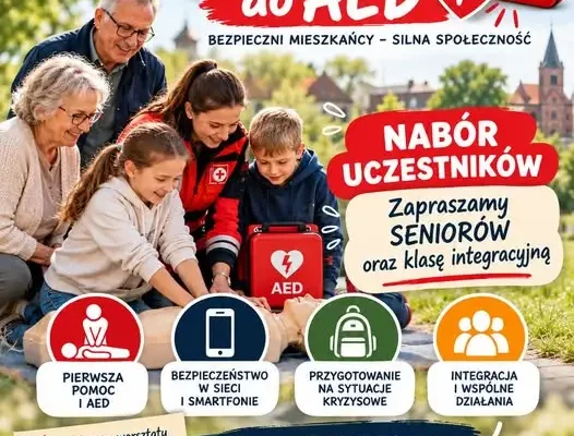 Jabłonowo Pomorskie: rusza projekt „Od gwizdka do AED” – bezpłatne szkolenia dla seniorów i dzieci