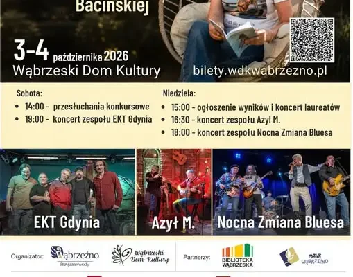 5. Festiwal Piosenek Aleksandry Bacińskiej w Wąbrzeźnie – 3 i 4 października 2026