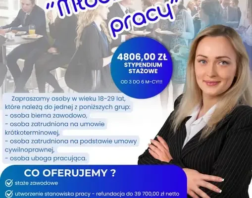 Projekt „Młodzi na rynku pracy” – staże i refundacje dla pracodawców z Kujaw i Pomorza