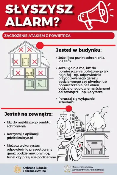 MSWiA publikuje instrukcję reagowania na atak z powietrza