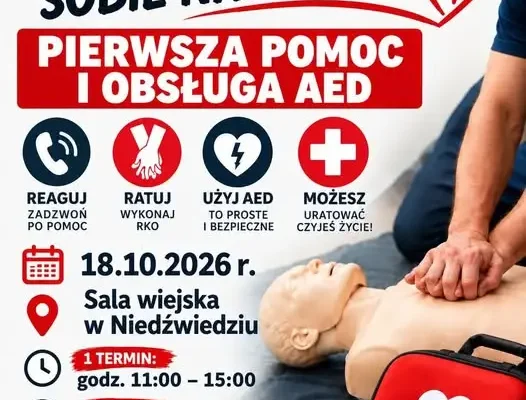 Szkolenie z pierwszej pomocy i obsługi AED w Niedźwiedziu – zostały ostatnie miejsca