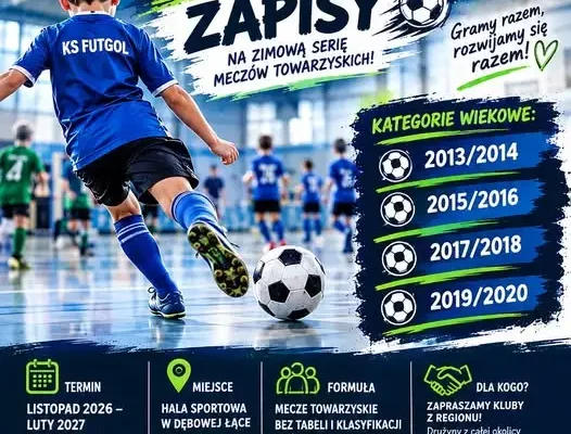 Futgol Winter Cup 2026/2027 – ruszają zapisy na zimową serię meczów towarzyskich