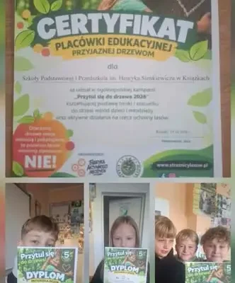 Uczniowie z certyfikatem „Przyjaciela Drzew” – szkoła doceniona w ogólnopolskiej kampanii