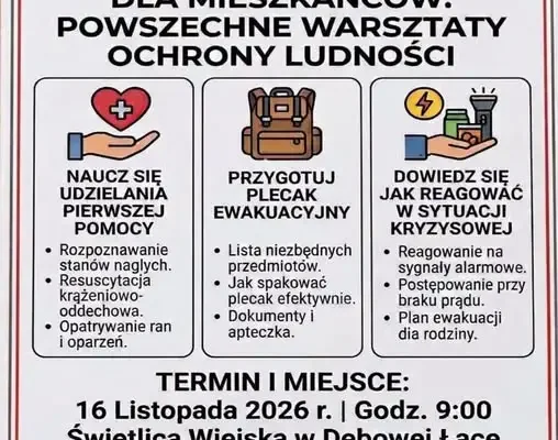 Dębowa Łąka: bezpłatne warsztaty ochrony ludności już 16 listopada